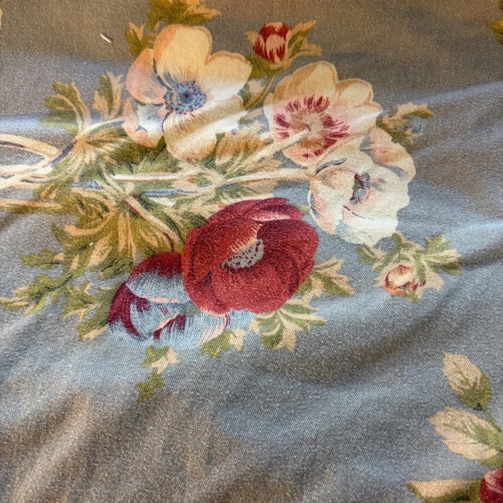 Chaps Home Hudson Valley Blue Gray Floral Standard Pillow Shams Set of 2 Cotton